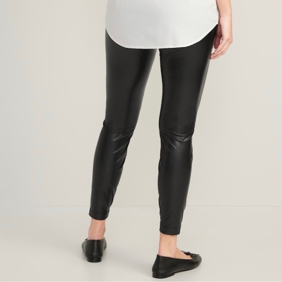 NWOT! High-Rise Black Faux Leather Leggings for Women 💛 - Picture 4 of 11